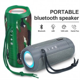 T&G227 Portable Bluetooth Speaker Wireless Bass With LED Color Light, Subwoofer Outdoor Waterproof Column Boombox Stereo Music FM