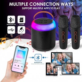 Mini Karaoke Machine with 1 Wireless Microphones for Kids Adults Portable Bluetooth Speaker Toy for Girls and Boys 2 4 5 6 7 8 9 10 12 Year Old Girl Birthday Gift Home Party Ideas