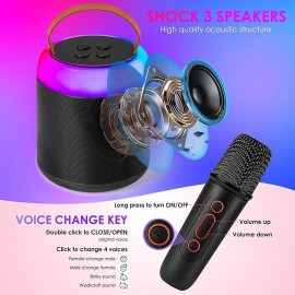 Mini Karaoke Machine with 1 Wireless Microphones for Kids Adults Portable Bluetooth Speaker Toy for Girls and Boys 2 4 5 6 7 8 9 10 12 Year Old Girl Birthday Gift Home Party Ideas
 Mini Karaoke Machine with 1 Wireless Microphones for Kids Adults Portable Bluetooth Speaker Toy for Girls and Boys 2 4 5 6 7 8 9 10 12 Year Old Girl Birthday Gift Home Party Ideas
