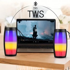 RGB Light BT5.0 Speaker Subwoofer TWS Pairing Wireless Portable Outdoor Card Large Memory Support TF Card/AUX/U Disk Color Ambience Light 360 HD Surround Sound - Perfect For Party Family Outdoor
 RGB Light BT5.0 Speaker Subwoofer TWS Pairing Wireless Portable Outdoor Card Large Memory Support TF Card/AUX/U Disk Color Ambience Light 360 HD Surround Sound - Perfect For Party Family Outdoor