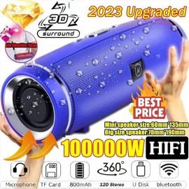 Clear Stereo Sound Professional IPX7 Waterproof Outdoor HIFI Column Speaker Wireless Bluetooth Speaker Subwoofer Sound Box Support FM Radio TF Mp3 Player