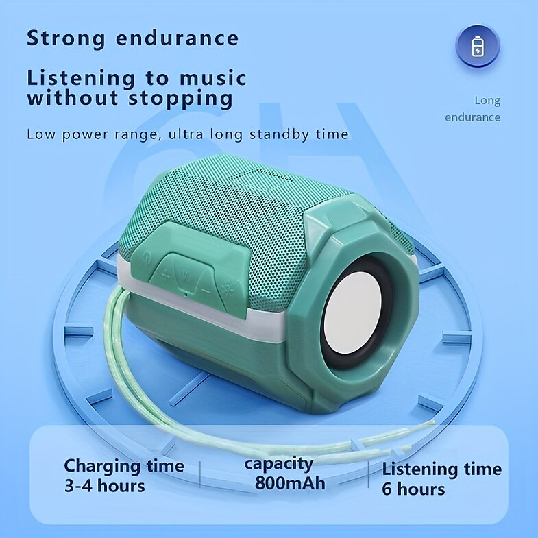 Wireless Small Speaker Subwoofer (battery Life About Five Hours Power 5W Wireless Version 5.0) Mini Home Outdoor Pluggable Card Long Duration
 Wireless Small Speaker Subwoofer (battery Life About Five Hours Power 5W Wireless Version 5.0) Mini Home Outdoor Pluggable Card Long Duration