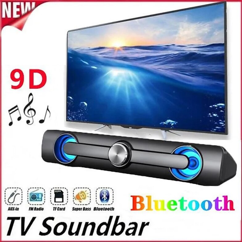 Wireless Bluetooth Soundbar Hi-Fi Stereo Speaker Upgraded Version Of High Sound Quality For SmartPhone/Tablet/Computer TVHome Theater TV Strong Bass Sound Bar
 Wireless Bluetooth Soundbar Hi-Fi Stereo Speaker Upgraded Version Of High Sound Quality For SmartPhone/Tablet/Computer TVHome Theater TV Strong Bass Sound Bar