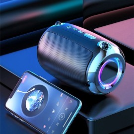 Bluetooth Speaker Portable Speaker Bluetooth Wireless Speaker HiFi Stereo LED RGB Lighting Outdoor Bluetooth Wireless Subwoofer for Car Office Gy