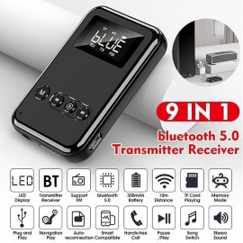 9 IN 1 bluetooth 5.0 Audio Transmitter Receiver Stereo Music Wireless Adapter 3.5mm AUX Jack FM Transmitter for Car TV MP3 PC
 9 IN 1 bluetooth 5.0 Audio Transmitter Receiver Stereo Music Wireless Adapter 3.5mm AUX Jack FM Transmitter for Car TV MP3 PC