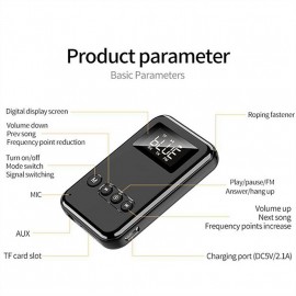 9 IN 1 bluetooth 5.0 Audio Transmitter Receiver Stereo Music Wireless Adapter 3.5mm AUX Jack FM Transmitter for Car TV MP3 PC
 9 IN 1 bluetooth 5.0 Audio Transmitter Receiver Stereo Music Wireless Adapter 3.5mm AUX Jack FM Transmitter for Car TV MP3 PC