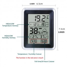 LCD Indoor digital temperature and humidity meter sensor Touch Screen household Digital Hygrometer Thermometer
