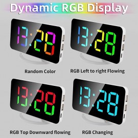 LED Mirror Table Clock Digital Alarm Clock RGB Display Memory Function LED Light Up Table Electronic Clock Nightstand Clock
 LED Mirror Table Clock Digital Alarm Clock RGB Display Memory Function LED Light Up Table Electronic Clock Nightstand Clock