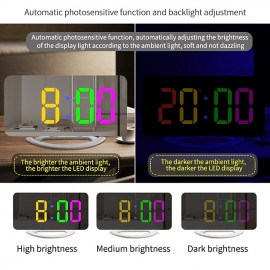 LED Mirror Table Clock Digital Alarm Clock RGB Display Memory Function LED Light Up Table Electronic Clock Nightstand Clock
 LED Mirror Table Clock Digital Alarm Clock RGB Display Memory Function LED Light Up Table Electronic Clock Nightstand Clock