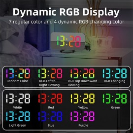 LED Mirror Table Clock Digital Alarm Clock RGB Display Memory Function LED Light Up Table Electronic Clock Nightstand Clock
 LED Mirror Table Clock Digital Alarm Clock RGB Display Memory Function LED Light Up Table Electronic Clock Nightstand Clock