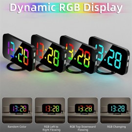 LED Mirror Table Clock Digital Alarm Clock RGB Display Memory Function LED Light Up Table Electronic Clock Nightstand Clock
 LED Mirror Table Clock Digital Alarm Clock RGB Display Memory Function LED Light Up Table Electronic Clock Nightstand Clock