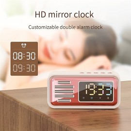 Wireless Retro Clock BT Speaker Desktop Speaker Dual Alarm Clock 5W Speaker LED Colorful Lights High-definition Time Digital Display Screen
 Wireless Retro Clock BT Speaker Desktop Speaker Dual Alarm Clock 5W Speaker LED Colorful Lights High-definition Time Digital Display Screen