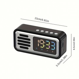 Wireless Retro Clock BT Speaker Desktop Speaker Dual Alarm Clock 5W Speaker LED Colorful Lights High-definition Time Digital Display Screen
 Wireless Retro Clock BT Speaker Desktop Speaker Dual Alarm Clock 5W Speaker LED Colorful Lights High-definition Time Digital Display Screen