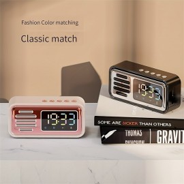 Wireless Retro Clock BT Speaker Desktop Speaker Dual Alarm Clock 5W Speaker LED Colorful Lights High-definition Time Digital Display Screen
 Wireless Retro Clock BT Speaker Desktop Speaker Dual Alarm Clock 5W Speaker LED Colorful Lights High-definition Time Digital Display Screen