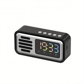 Wireless Retro Clock BT Speaker Desktop Speaker Dual Alarm Clock 5W Speaker LED Colorful Lights High-definition Time Digital Display Screen
 Wireless Retro Clock BT Speaker Desktop Speaker Dual Alarm Clock 5W Speaker LED Colorful Lights High-definition Time Digital Display Screen