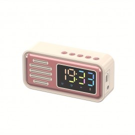 Wireless Retro Clock BT Speaker Desktop Speaker Dual Alarm Clock 5W Speaker LED Colorful Lights High-definition Time Digital Display Screen
 Wireless Retro Clock BT Speaker Desktop Speaker Dual Alarm Clock 5W Speaker LED Colorful Lights High-definition Time Digital Display Screen