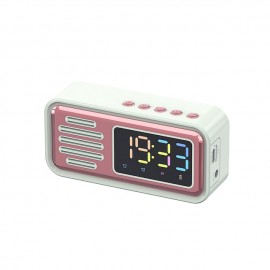 Wireless Retro Clock BT Speaker Desktop Speaker Dual Alarm Clock 5W Speaker LED Colorful Lights High-definition Time Digital Display Screen
 Wireless Retro Clock BT Speaker Desktop Speaker Dual Alarm Clock 5W Speaker LED Colorful Lights High-definition Time Digital Display Screen