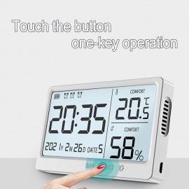 LCD Large Screen Electronic Temperature Humidity Meter High Precisions Electronic Temperature Hygrometer Alarm Clock MY-13
