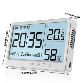 LCD Large Screen Electronic Temperature Humidity Meter High Precisions Electronic Temperature Hygrometer Alarm Clock MY-13
