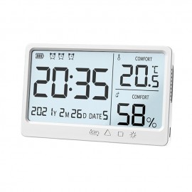 LCD Large Screen Electronic Temperature Humidity Meter High Precisions Electronic Temperature Hygrometer Alarm Clock MY-13
