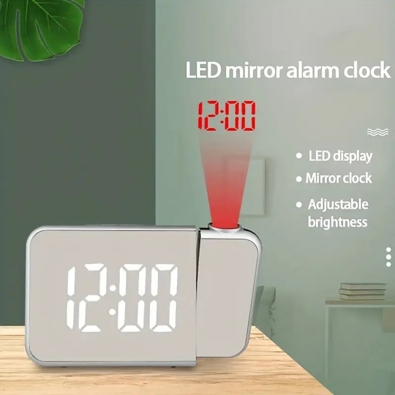 Digital Projection Alarm Clock For Bedroom Large LED Alarm Clock With 180 Projector On Ceiling Wall Projection Dimmer
 Digital Projection Alarm Clock For Bedroom Large LED Alarm Clock With 180 Projector On Ceiling Wall Projection Dimmer