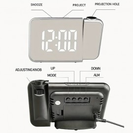 Digital Projection Alarm Clock For Bedroom Large LED Alarm Clock With 180 Projector On Ceiling Wall Projection Dimmer
 Digital Projection Alarm Clock For Bedroom Large LED Alarm Clock With 180 Projector On Ceiling Wall Projection Dimmer