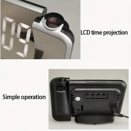 Digital Projection Alarm Clock For Bedroom Large LED Alarm Clock With 180 Projector On Ceiling Wall Projection Dimmer
 Digital Projection Alarm Clock For Bedroom Large LED Alarm Clock With 180 Projector On Ceiling Wall Projection Dimmer