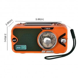 3600mAh Emergency Crank &NOAA Weather Radio Hand Crank/Solar/USB ChargingPortable Radio With (AM FM /WB) Radio With Other Function For BT Speaker &Flashlight& Phone Charger&Power Bank & MP3 Playe
