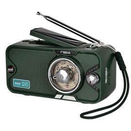 3600mAh Emergency Crank &NOAA Weather Radio Hand Crank/Solar/USB ChargingPortable Radio With (AM FM /WB) Radio With Other Function For BT Speaker &Flashlight& Phone Charger&Power Bank & MP3 Playe
