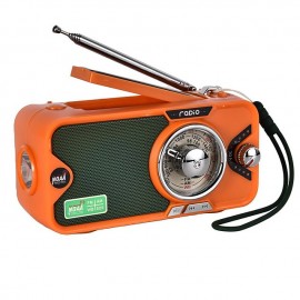 3600mAh Emergency Crank &NOAA Weather Radio Hand Crank/Solar/USB ChargingPortable Radio With (AM FM /WB) Radio With Other Function For BT Speaker &Flashlight& Phone Charger&Power Bank & MP3 Playe
