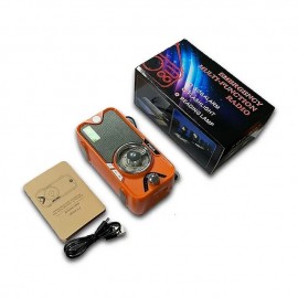 3600mAh Emergency Crank &NOAA Weather Radio Hand Crank/Solar/USB ChargingPortable Radio With (AM FM /WB) Radio With Other Function For BT Speaker &Flashlight& Phone Charger&Power Bank & MP3 Playe
