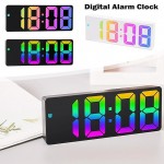 Digital Alarm Clock Color Font LED Display Bedroom Electronic Desktop Alarm Clock
