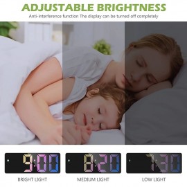 Digital Alarm Clock Color Font LED Display Bedroom Electronic Desktop Alarm Clock
 Digital Alarm Clock Color Font LED Display Bedroom Electronic Desktop Alarm Clock