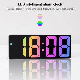Digital Alarm Clock Color Font LED Display Bedroom Electronic Desktop Alarm Clock
 Digital Alarm Clock Color Font LED Display Bedroom Electronic Desktop Alarm Clock