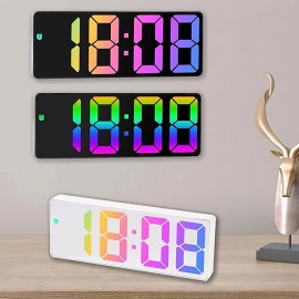 Digital Alarm Clock Color Font LED Display Bedroom Electronic Desktop Alarm Clock
 Digital Alarm Clock Color Font LED Display Bedroom Electronic Desktop Alarm Clock