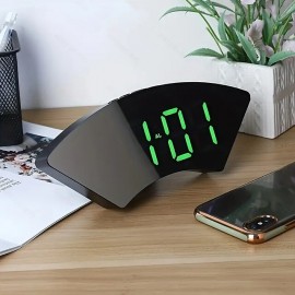 Creative Alarm Clock Fan-shaped Alarm Clock Snooze Alarm Clock Bedside Student Alarm Clock Modern Simple Multi-function Alarm Clock USB Charging Cable No Battery
 Creative Alarm Clock Fan-shaped Alarm Clock Snooze Alarm Clock Bedside Student Alarm Clock Modern Simple Multi-function Alarm Clock USB Charging Cable No Battery
