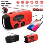Multifunctional Hand Radio Solar Crank Dynamo Powered AM/FM/NOAA Weather Radio Use Emergency LED Flashlight and Power Bank

