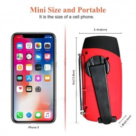 Multifunctional Hand Radio Solar Crank Dynamo Powered AM/FM/NOAA Weather Radio Use Emergency LED Flashlight and Power Bank
