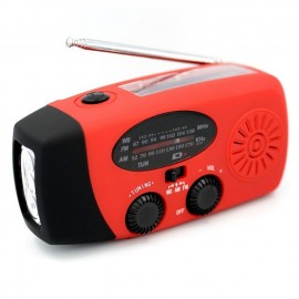 Multifunctional Hand Radio Solar Crank Dynamo Powered AM/FM/NOAA Weather Radio Use Emergency LED Flashlight and Power Bank
