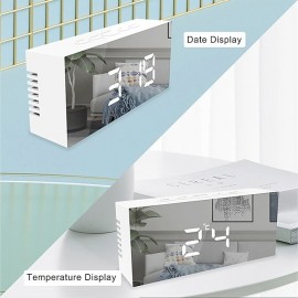 LED Light Mirror Alarm Clock with Dimmer Nap Temperature Function for Office Bedroom Travel Digital Clock Home Decor
 LED Light Mirror Alarm Clock with Dimmer Nap Temperature Function for Office Bedroom Travel Digital Clock Home Decor