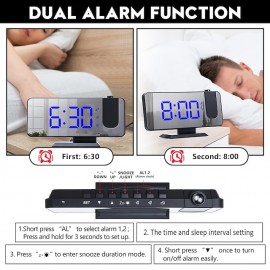 New Dual Alarm Clock Projection Electronic Clock LED Mirror Mirrors Large Screen Alarm Clock
 New Dual Alarm Clock Projection Electronic Clock LED Mirror Mirrors Large Screen Alarm Clock