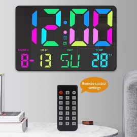 Color Large Font Alarm Clock LED Clock Bedside Clock Large Screen Electronic Clock Wall Clock
 Color Large Font Alarm Clock LED Clock Bedside Clock Large Screen Electronic Clock Wall Clock