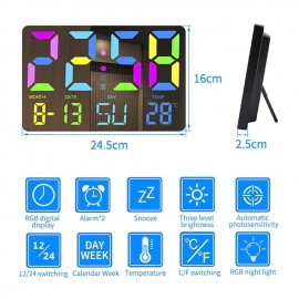 Color Large Font Alarm Clock LED Clock Bedside Clock Large Screen Electronic Clock Wall Clock
 Color Large Font Alarm Clock LED Clock Bedside Clock Large Screen Electronic Clock Wall Clock