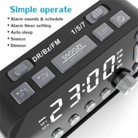 Digital Alarm Clock DAB/FM Radio Backup Dual Alarm Settings Jumbo Screen Display Electronic Desktop Clock with Snooze Function
 Digital Alarm Clock DAB/FM Radio Backup Dual Alarm Settings Jumbo Screen Display Electronic Desktop Clock with Snooze Function