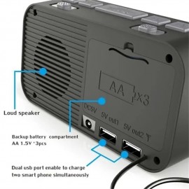 Digital Alarm Clock DAB/FM Radio Backup Dual Alarm Settings Jumbo Screen Display Electronic Desktop Clock with Snooze Function
 Digital Alarm Clock DAB/FM Radio Backup Dual Alarm Settings Jumbo Screen Display Electronic Desktop Clock with Snooze Function