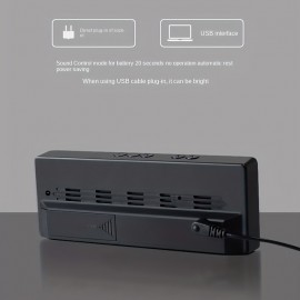 Digital Electronic Alarm Clock Large LED Alarm Clock With Temperature Display 12/24 Hours Snooze USB Plug Or AAA Power Supply Suitable For Bedroom And Living Room (No Batteries And Adapters)
 Digital Electronic Alarm Clock Large LED Alarm Clock With Temperature Display 12/24 Hours Snooze USB Plug Or AAA Power Supply Suitable For Bedroom And Living Room (No Batteries And Adapters)