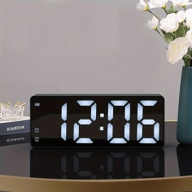 Digital Electronic Alarm Clock Large LED Alarm Clock With Temperature Display 12/24 Hours Snooze USB Plug Or AAA Power Supply Suitable For Bedroom And Living Room (No Batteries And Adapters)
 Digital Electronic Alarm Clock Large LED Alarm Clock With Temperature Display 12/24 Hours Snooze USB Plug Or AAA Power Supply Suitable For Bedroom And Living Room (No Batteries And Adapters)