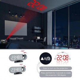 LED Projection Digital Alarm Clock for Bedrooms FM Radio Alarm Clock on Ceiling Temperature & Humidity Display 12/24H Snooze Dual Loud Alarm Clock
 LED Projection Digital Alarm Clock for Bedrooms FM Radio Alarm Clock on Ceiling Temperature & Humidity Display 12/24H Snooze Dual Loud Alarm Clock