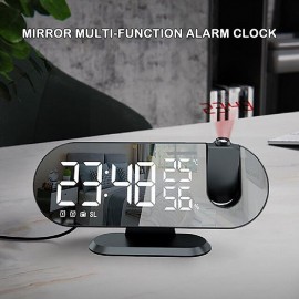 LED Projection Digital Alarm Clock for Bedrooms FM Radio Alarm Clock on Ceiling Temperature & Humidity Display 12/24H Snooze Dual Loud Alarm Clock
 LED Projection Digital Alarm Clock for Bedrooms FM Radio Alarm Clock on Ceiling Temperature & Humidity Display 12/24H Snooze Dual Loud Alarm Clock