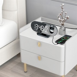 LED Projection Digital Alarm Clock for Bedrooms FM Radio Alarm Clock on Ceiling Temperature & Humidity Display 12/24H Snooze Dual Loud Alarm Clock
 LED Projection Digital Alarm Clock for Bedrooms FM Radio Alarm Clock on Ceiling Temperature & Humidity Display 12/24H Snooze Dual Loud Alarm Clock